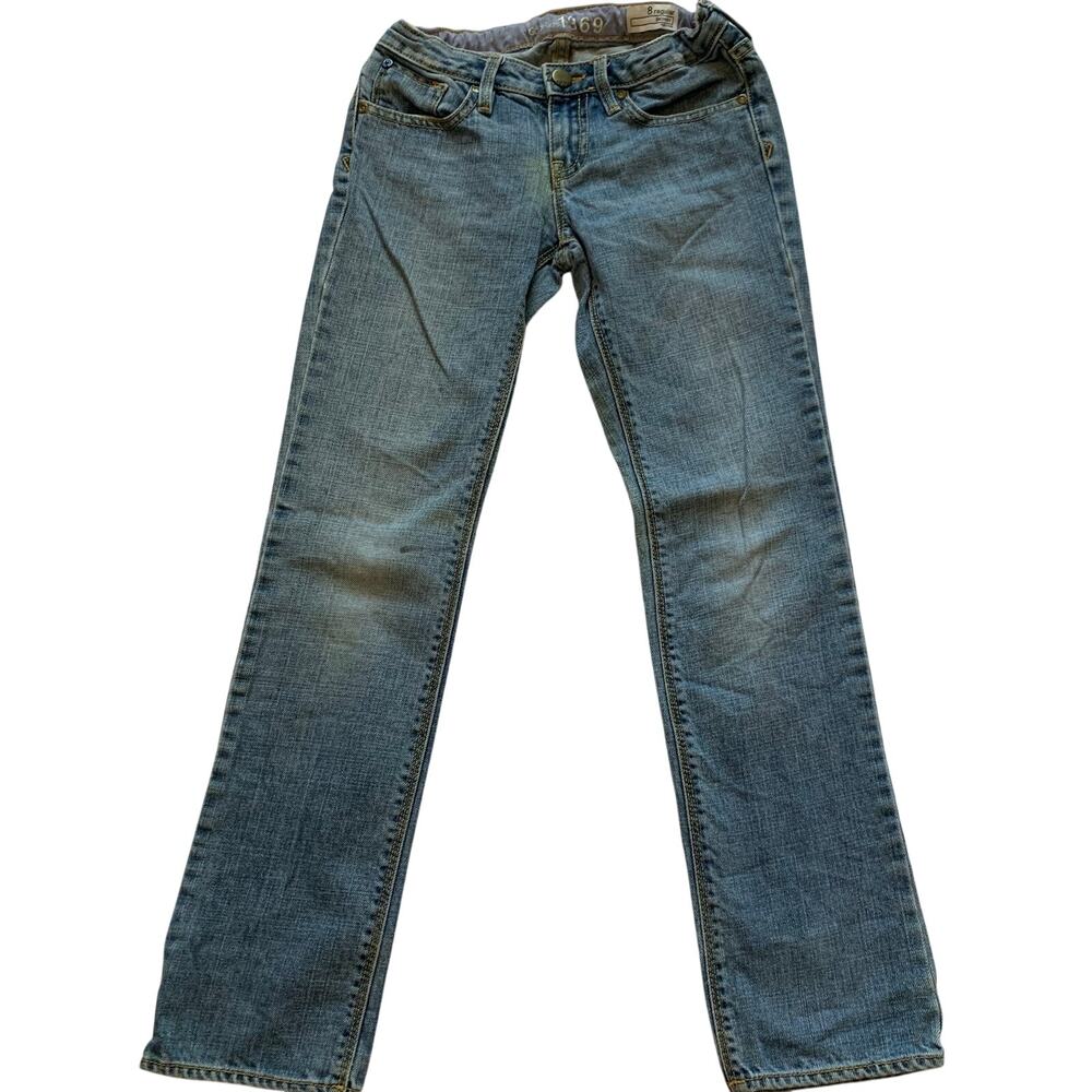 Gap Kids Girls Size 8 Regular Skinny Jeans Blue Denim Light Wash Pocket Stretch